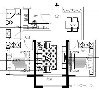 超好看的房子裝修，95平兩室兩廳簡歐裝修效果圖，全屋超美